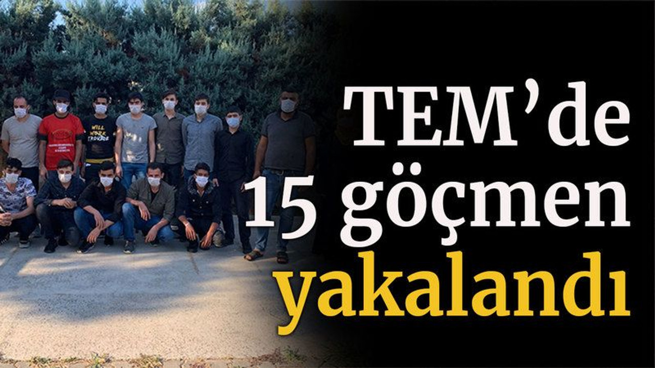 TEM Otoyolu'nda 15 göçmen yakalandı